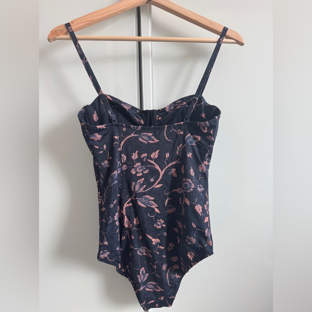 Never Worn Ulla Johnson Black Pink Navy Floral Swim Suit One Piece Size S - Picture 3 of 5